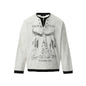 American Retro Punk Printed Pearl Buckle Fake Two-piece Long Sleeve