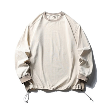 American-style Sports Loose Breathable Quick-drying Sun Protection Drawstring At Hem Round Neck Top For Men
